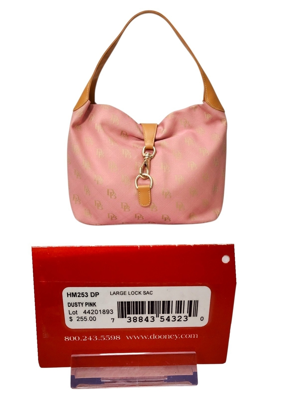 Dooney & Bourke Vintage Y2K Jacquard & Leather Large Logo Lock Sac Hobo Bag - Picture 9 of 15